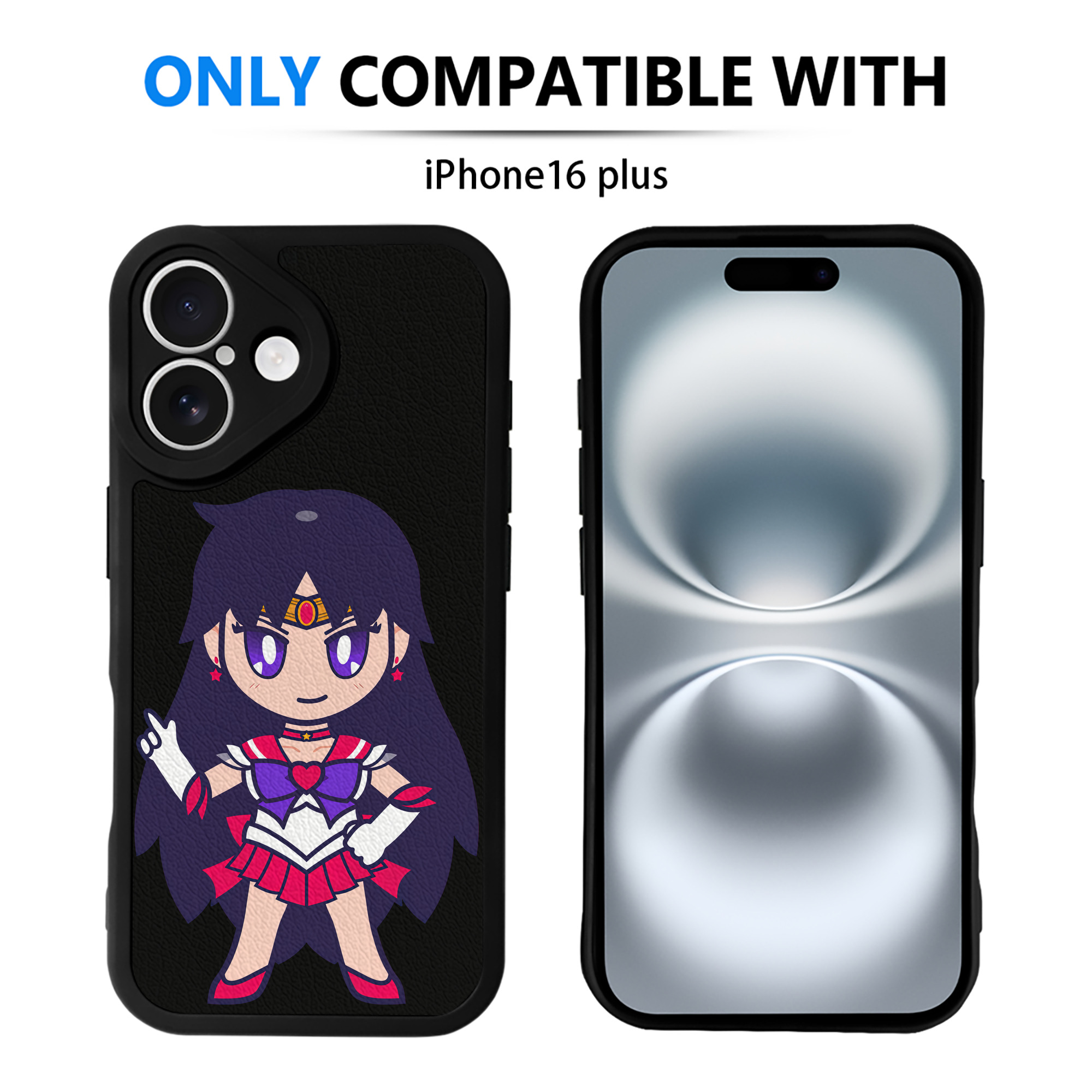 （画像用） 美少女戦士セーラームーン 火野レイ ひの レイ Sailor Moon Hino Rei （セーラーマーズ,Sailor Mars） 【iPhone 16シリーズ対応】シリコンスマホケース（レザー調） 材質：シリコン